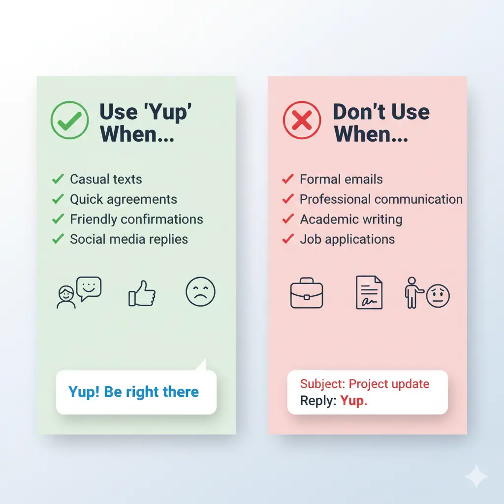 When to Use and When Not To Use “Yup”