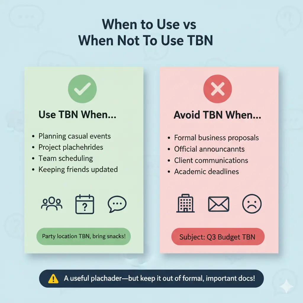 When to Use and When Not To Use TBN