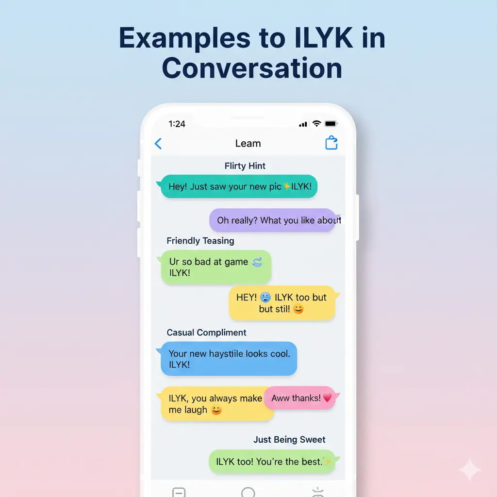 Examples of ILYK in Conversation