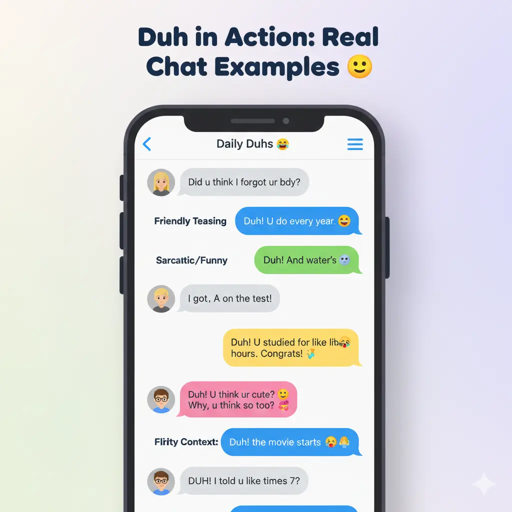 Examples of Duh in Conversation