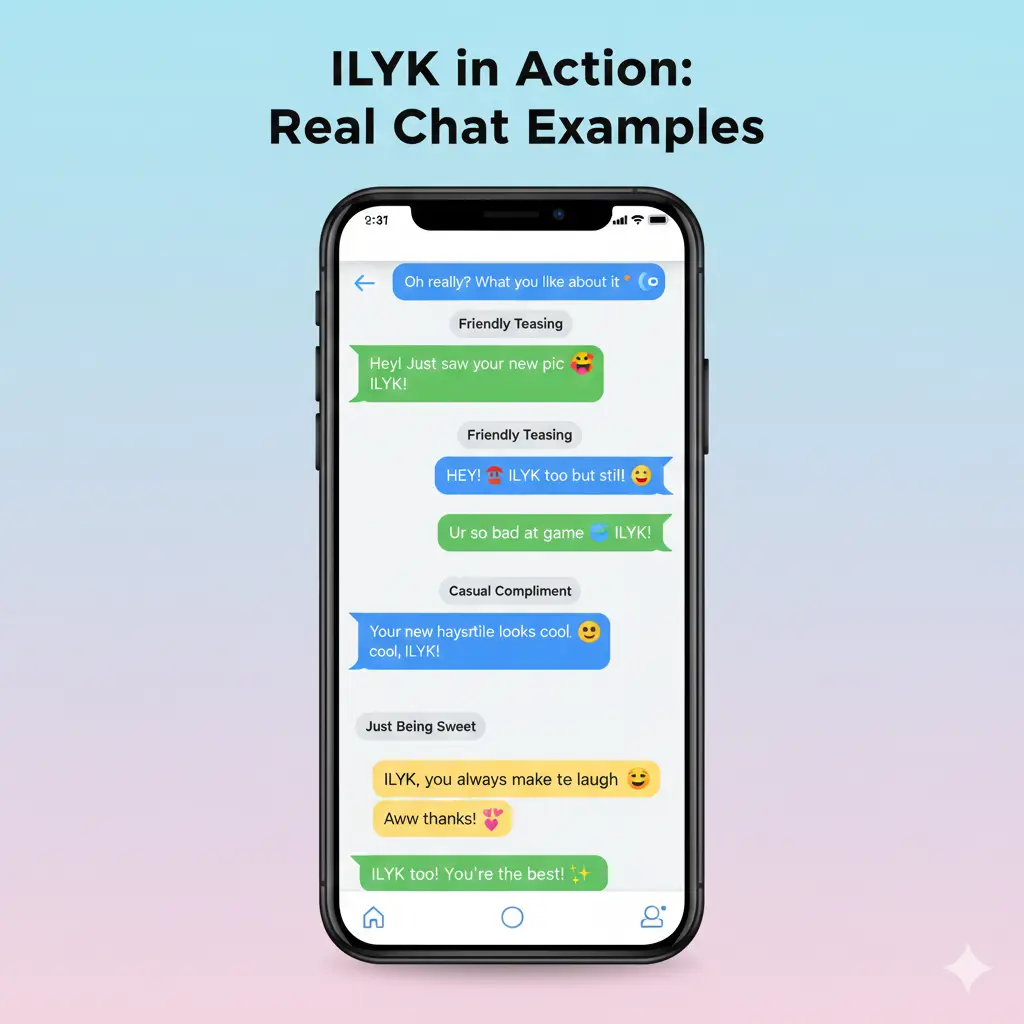 Examples of ILYK in Conversation