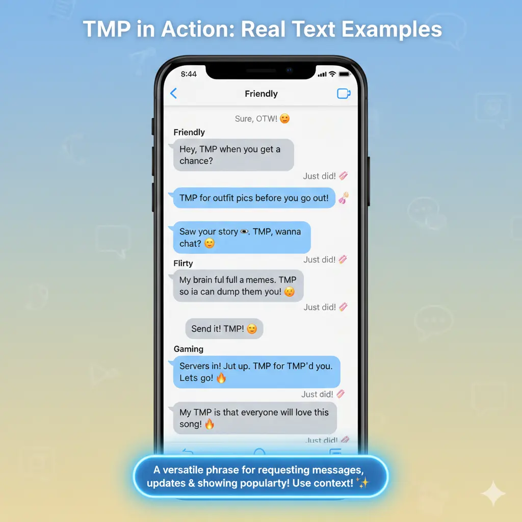Examples of TMP in Conversation