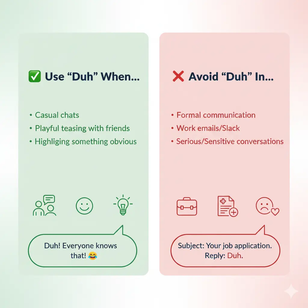 When to Use and When Not To Use Duh