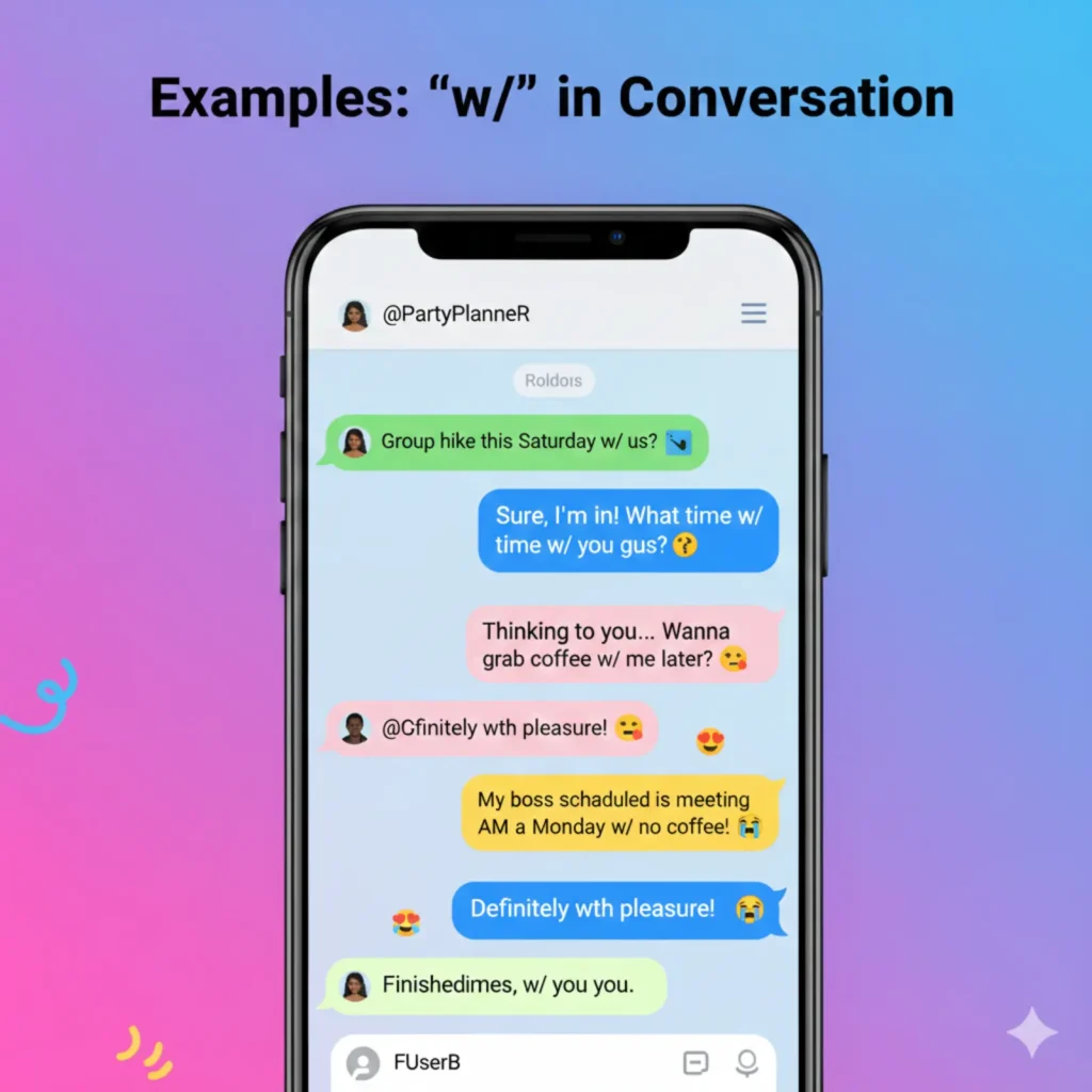 Examples of w/ in Conversation