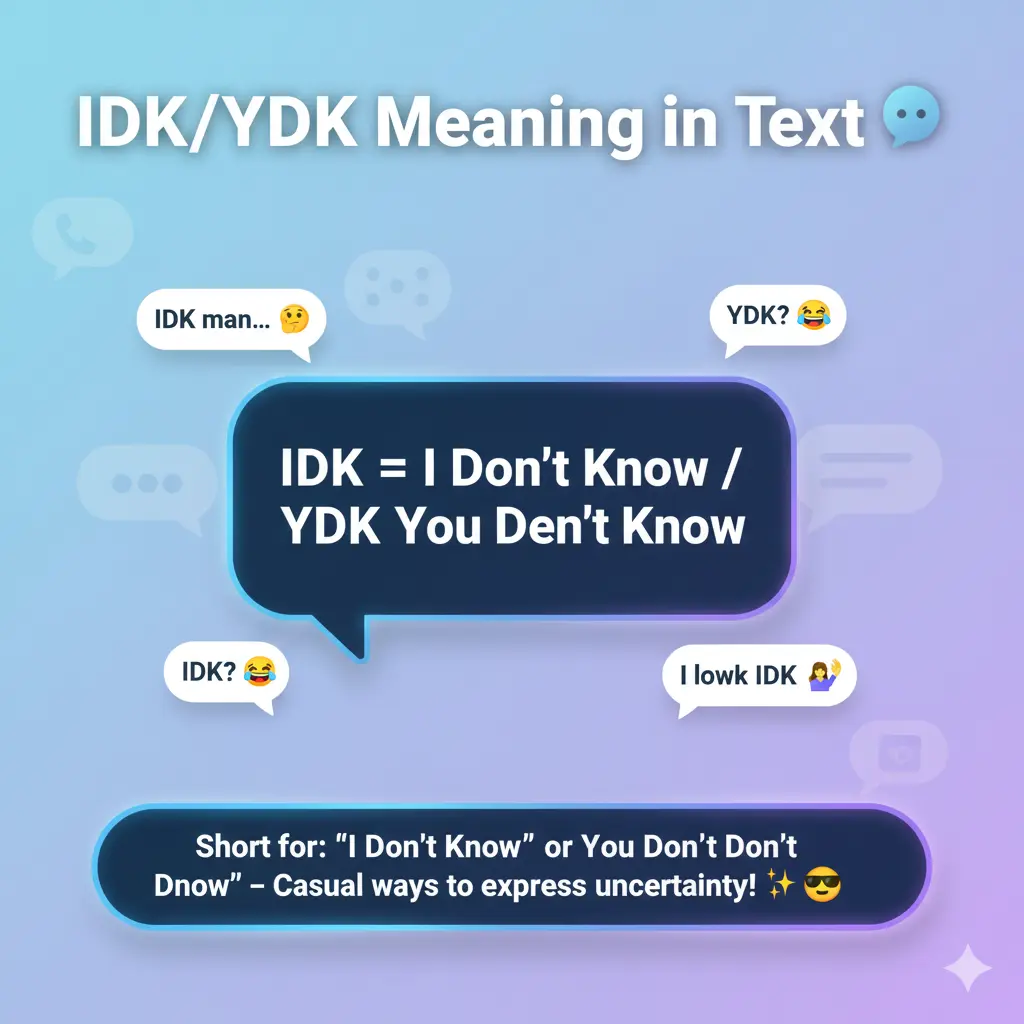 IDK/YDK Meaning in Text