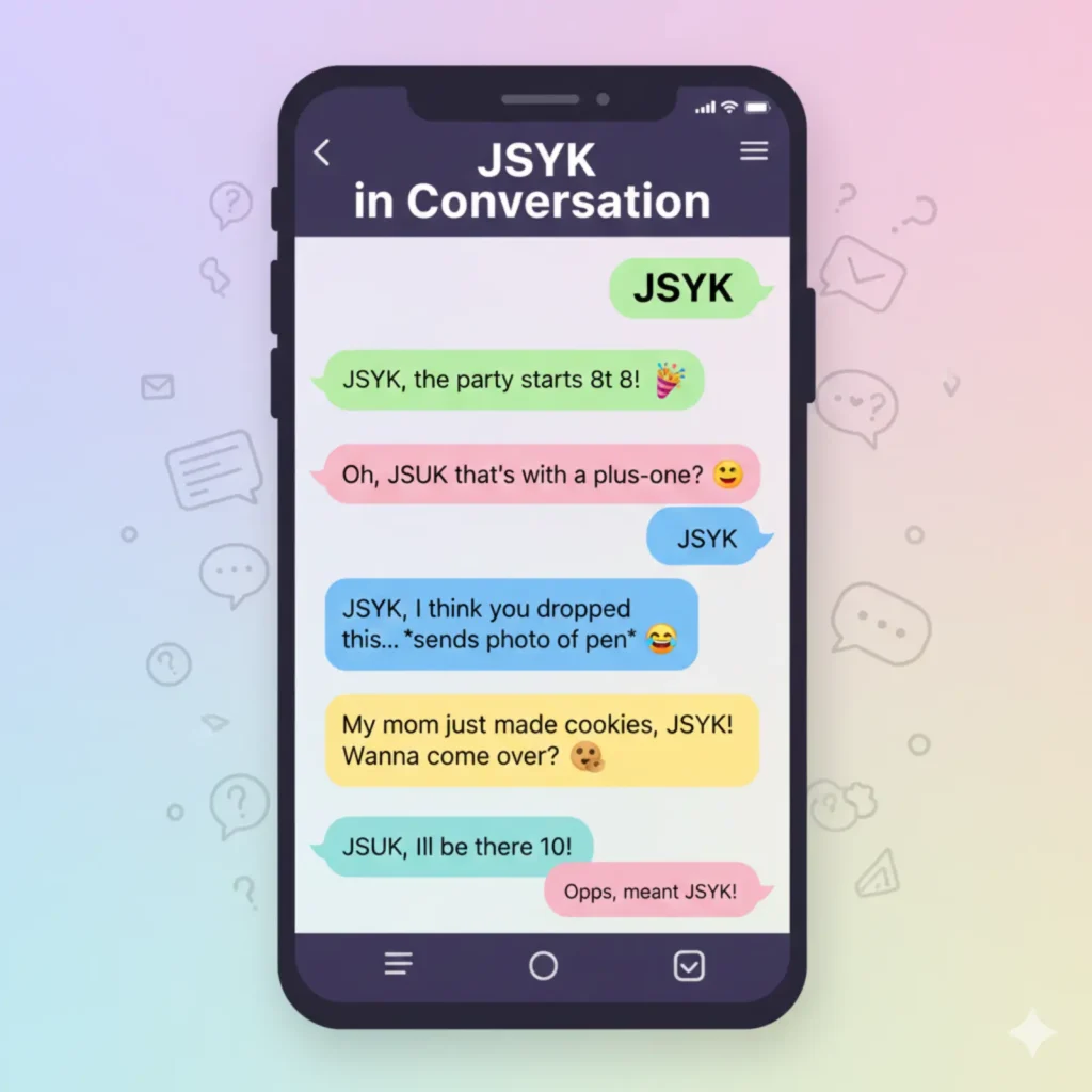 Examples of JSUK / JSYK in Conversation