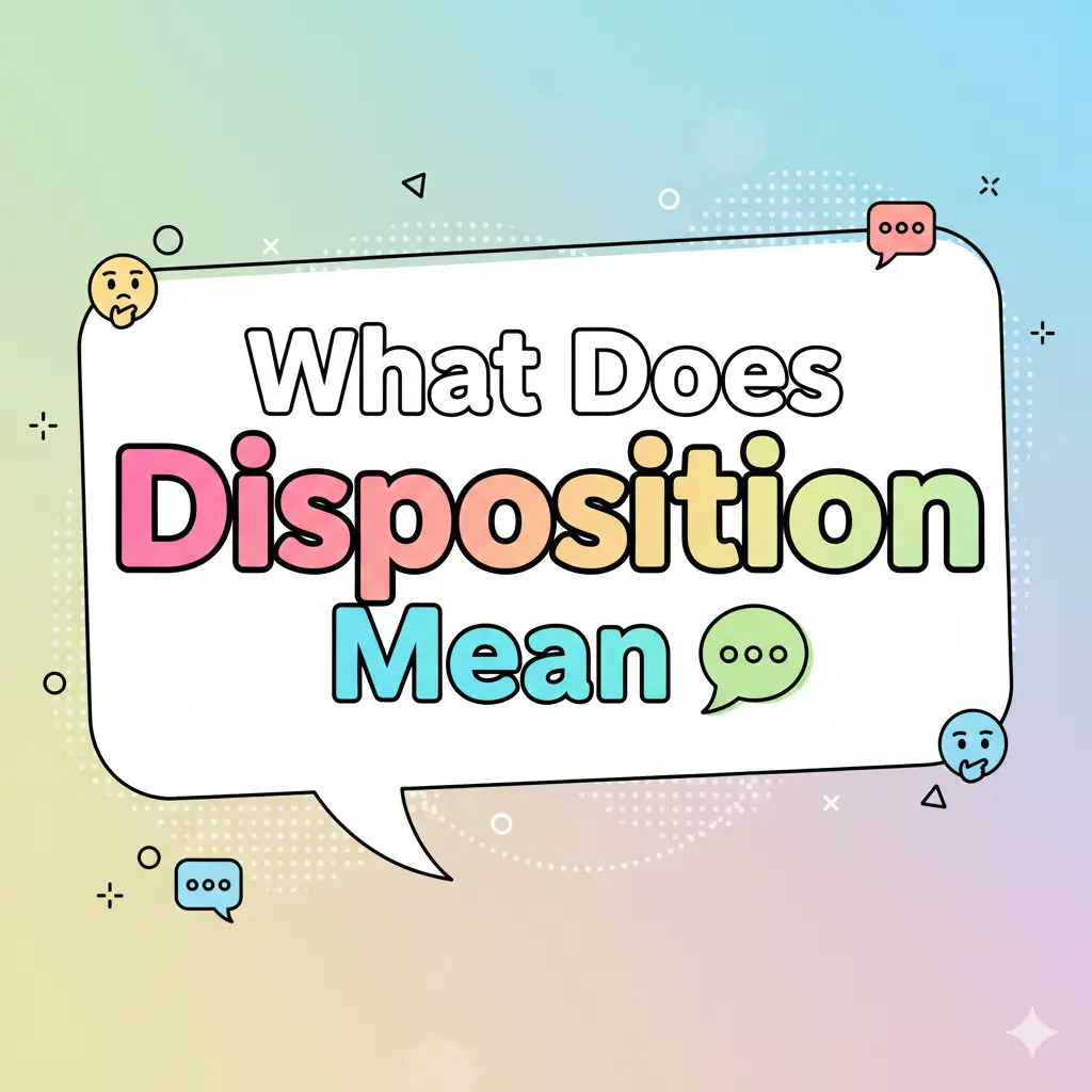 What Does Disposition Mean